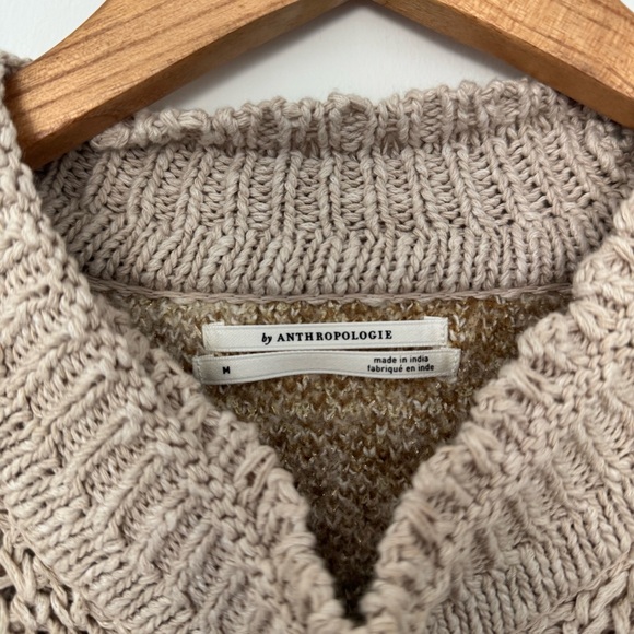 Anthropologie Mock Neck Stitched Patterned Sweater - Picture 4 of 6